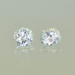 WhiteZircon round pair 6.5mm 3.24cts H zn5618 SOLD