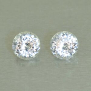 WhiteZircon round pair 6.5mm 3.30cts H zn5916