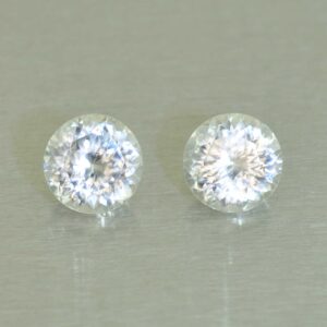 WhiteZircon round pair 6.5mm 3.37cts H zn5859