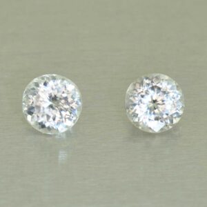 WhiteZircon round pair 6.5mm 3.40cts H zn5861