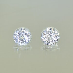 WhiteZircon round pair 7.0mm 3.84cts H zn5620 SOLD