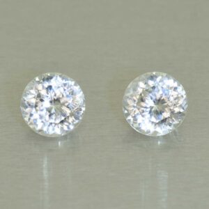 WhiteZircon round pair 7.0mm 4.05cts H zn5867 SOLD