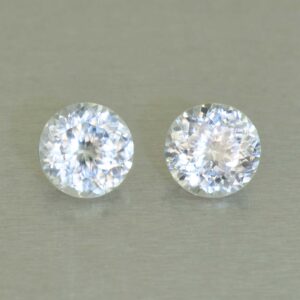 WhiteZircon round pair 7.0mm 4.09cts H zn5868 SOLD