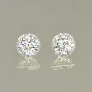WhiteZircon round pair 7.0mm 4.17cts H zn5621 SOLD