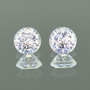 WhiteZircon round pair 7.0mm 4.31cts H zn2205 SOLD