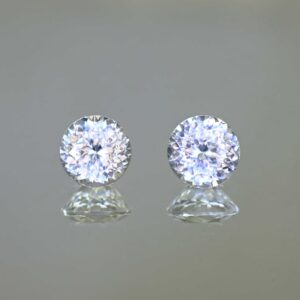 WhiteZircon round pair 7.4mm 5.01cts H zn5875