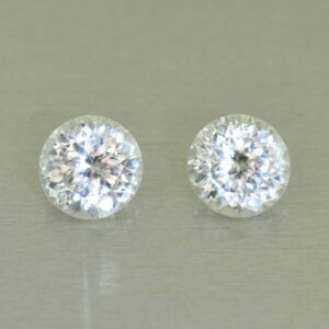 WhiteZircon round pair 7.5mm 4.90cts H zn5921 SOLD