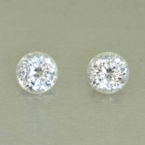 WhiteZircon round pair 7.5mm 4.91cts H zn5872