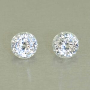 WhiteZircon round pair 7.5mm 4.93cts H zn5873
