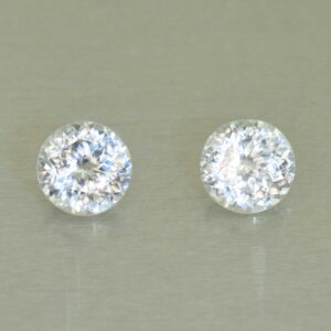 WhiteZircon round pair 7.5mm 5.03cts H zn5923