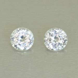 WhiteZircon round pair 8.0mm 5.88cts H zn5924 SOLD