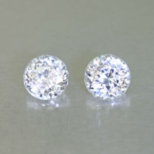 WhiteZircon round pair 8.2mm 6.54cts H zn7046 SOLD