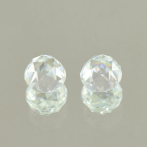 WhiteZircon round rosecut pair 4.5mm 1.27cts H zn5659 a