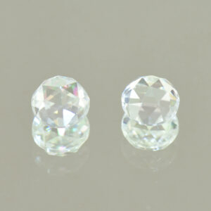 WhiteZircon round rosecut pair 5.0mm 1.49cts H zn5660 a SOLD