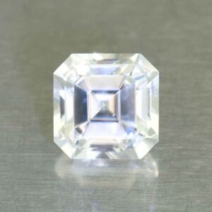 WhiteZircon sq eme cut 7.5mm 3.56cts H zn6708 SOLD