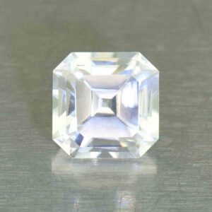 WhiteZircon sq eme cut 7.5mm 3.59cts H zn6709