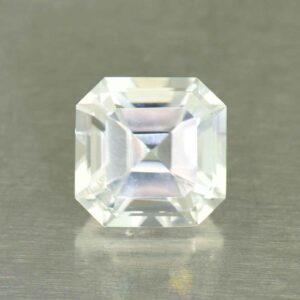 WhiteZircon sq eme cut 8.0mm 3.92cts H zn6712 SOLD