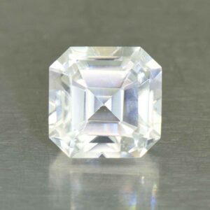 WhiteZircon sq eme cut 8.5mm 4.90cts H zn6714 SOLD