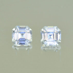 WhiteZircon sq eme cut pair 6.0mm 3.13cts H zn5600 SOLD
