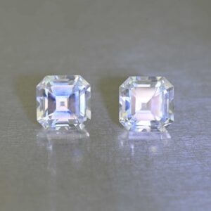 WhiteZircon sq eme cut pair 8.0mm 8.32cts H zn7052 scaled 1 SOLD