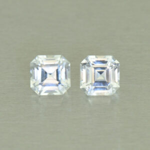 WhiteZircon sq eme pair 4.5mm 1.43cts H zn5285 SOLD