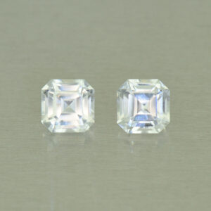 WhiteZircon sq eme pair 5.0mm 1.98cts H zn5286 SOLD
