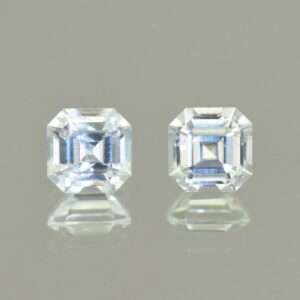 WhiteZircon sq eme pair 7.0mm 4.89cts H zn5695 SOLD