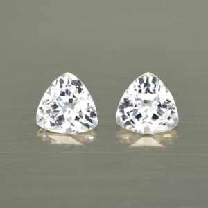 WhiteZircon trill pair 6.5mm 2.97cts zn3596 SOLD
