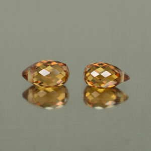 YellowOrangeZircon brio pair 7.0x4.0mm 2.49cts N zn3602