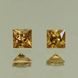 YellowOrangeZircon princess pair 3.0mm 0.44cts N zn7893