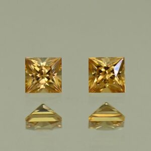 YellowOrangeZircon princess pair 3.0mm 0.48cts N zn7892