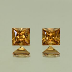 YellowOrangeZircon princess pair 5.0mm 1.77cts N zn4242