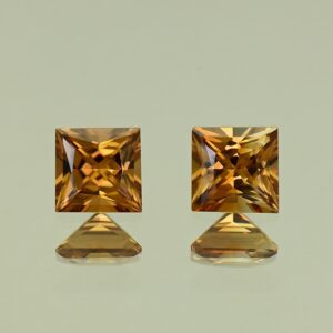 YellowOrangeZircon princess pair 5.0mm 1.79cts N zn4236