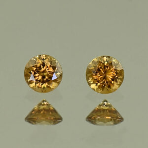 YellowOrangeZircon round pair 3.5mm 0.52cts N zn7896