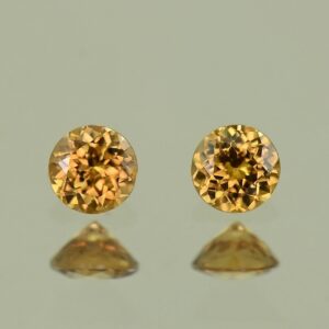 YellowOrangeZircon round pair 3.5mm 0.53cts N zn3264