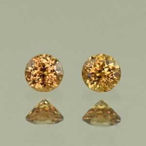 YellowOrangeZircon round pair 3.5mm 0.55cts N zn7897