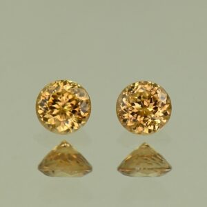 YellowOrangeZircon round pair 4.0mm 0.79cts N zn3254