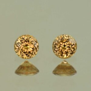 YellowOrangeZircon round pair 4.0mm 0.80cts N zn3255