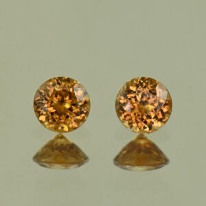 YellowOrangeZircon round pair 4.5mm 1.06cts N zn4102