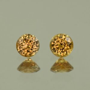 YellowOrangeZircon round pair 4.5mm 1.16cts N zn4103