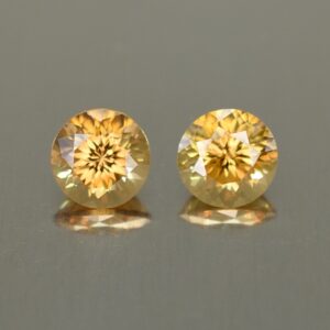 YellowOrangeZircon round pair 5.0mm 1.45cts N zn2800