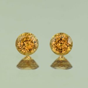 YellowOrangeZircon round pair 5.0mm 1.49cts N zn7739