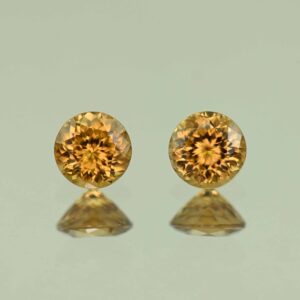YellowOrangeZircon round pair 5.1mm 1.56cts N zn7742