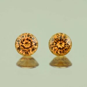 YellowOrangeZircon round pair 5.5mm 2.04cts N zn7744 scaled 1