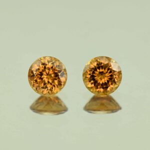 YellowOrangeZircon round pair 6.5mm 3.19cts N zn7746 scaled 1