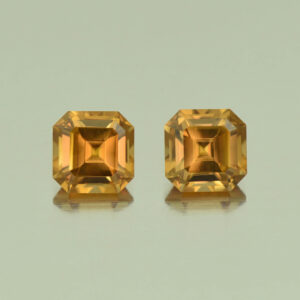 YellowOrangeZircon sq eme cut pair 6.0mm 3.28cts N zn5343