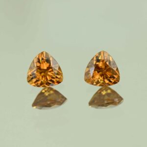 YellowOrangeZircon trill pair 5.5mm 1.92cts N zn7747 scaled 1