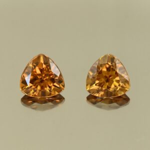 YellowOrangeZircon trill pair 6.1mm 2.43cts N zn4182