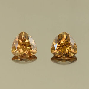 YellowOrangeZircon trill pair 6.5mm 2.77cts N zn4185