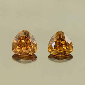 YellowOrangeZircon trill pair 6.6mm 3.05cts N zn4186